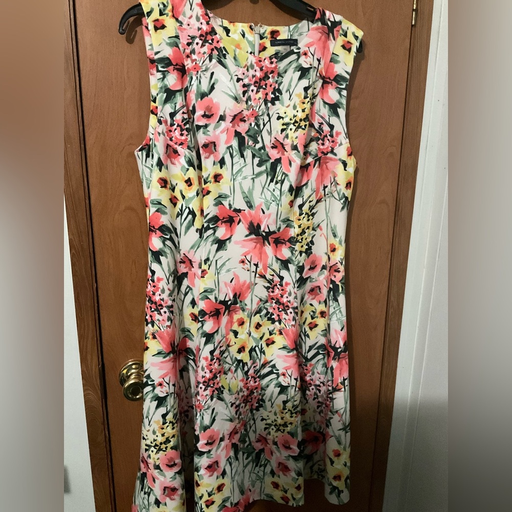 Tommy Hilfiger Cream Sleeveless Midi Sundress